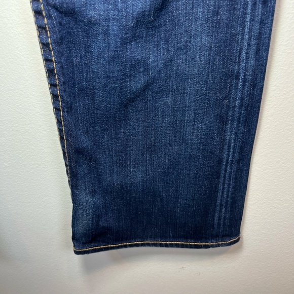 Big Star Casey Jeans Dark Blue Distressed Denim Ultra Low Rise Womens Sz 28 Long - Picture 7 of 16